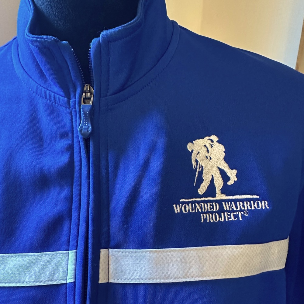 Wounded Warrior Project Support Armed Forces  Humanitarian Blue Fleece Jacket